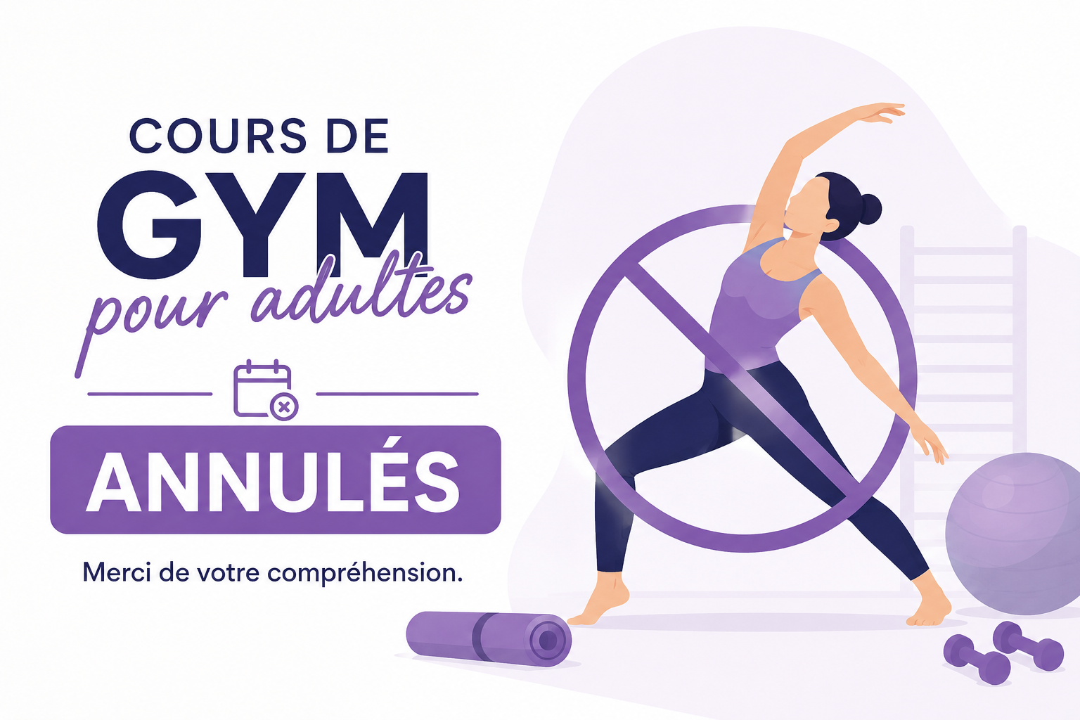 Cours Adultes du 29 et 30 juin Annulés
